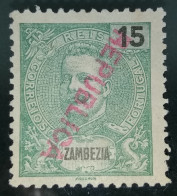 ZAMBÉZIA - D.CARLOS I COM SOBRECARGA "REPÚBLICA" INVERTIDA - Zambezia