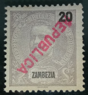 ZAMBÉZIA - D.CARLOS I COM SOBRECARGA "REPÚBLICA" INVERTIDA - Zambeze