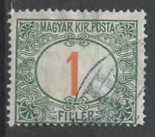 Hongrie - Hungary - Ungarn Taxe 1915-20 Y&T N°T34 - Michel N°P36 (o) - 1fi Chiffre - Postage Due