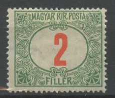 Hongrie - Hungary - Ungarn Taxe 1915-20 Y&T N°T35 - Michel N°P37 * - 2fi Chiffre - Postage Due