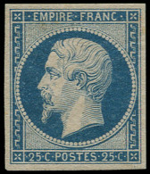 * FRANCE - Poste - 15, Signé Calves Et Miro, Certificat Cérès: 25c. Bleu - 1853-1860 Napoléon III