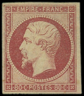 * FRANCE - Poste - 17Ab, Bel Exemplaire, Signé + Certificat Calves: 80c. Carmin-rose - 1853-1860 Napoleone III