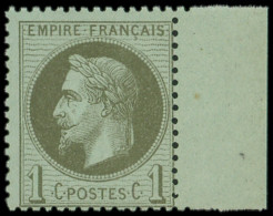 ** FRANCE - Poste - 25, Signé Calves, Bdf: 1c. Vert-bronze - 1863-1870 Napoleone III Con Gli Allori