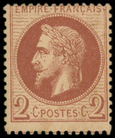 ** FRANCE - Poste - 26A, Type I, Signé Scheller: 2c. Rouge-brun - 1863-1870 Napoléon III Con Laureles