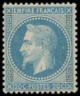 ** FRANCE - Poste - 29A, Type I, Signé Roumet Et Scheller:  20c. Bleu - 1863-1870 Napoléon III Con Laureles