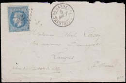LET FRANCE - Poste - 29A, Sur Enveloppe, Cachet "CLZ" Sur Timbre + Cad "Camp De Lannemezan 5/8/68", Signé Calves - 1849-1876: Période Classique