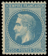 ** FRANCE - Poste - 29B, Type II, Signé Roumet Et Scheller: 20c. Bleu - 1863-1870 Napoleone III Con Gli Allori