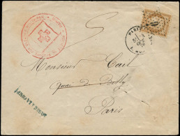 LET FRANCE - Poste - 36, Sur Env. Paris 24/10/1870 + Cachet Rouge "Société De Secours Aux Blessés Militaires", TB, Rare. - 1849-1876: Classic Period