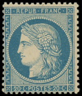 ** FRANCE - Poste - 37, Signé Calves Et Scheller (infimes Points Dans La Gomme): 20c. Bleu - 1870 Beleg Van Parijs