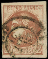 O FRANCE - Poste - 40B, Signé Calves Et Scheller, Tb: 2c. Brun-rouge - 1870 Uitgave Van Bordeaux