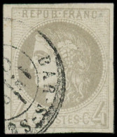 O FRANCE - Poste - 41B, Report 2, Cad, Signé Calves Et Scheller, Tb: 4c. Gris - 1870 Bordeaux Printing