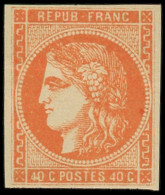 ** FRANCE - Poste - 48, Signé Roumet Et Scheller: 40c. Orange - 1870 Uitgave Van Bordeaux