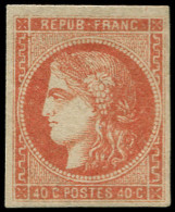 * FRANCE - Poste - 48d, Très Bel Exemplaire, Signé Calves Et Roumet (annoté "rouge Sang Clair" Par Mr. Calves): 40c. Bor - 1870 Emissione Di Bordeaux