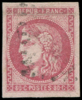 O FRANCE - Poste - 49, Très Belles Marges, Signé Roumet Et Brun: 80c. Rose - 1870 Emissione Di Bordeaux