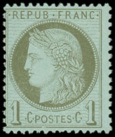 ** FRANCE - Poste - 50, Signé Scheller: 1c. Vert-olive - 1871-1875 Cérès