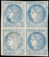 ESS FRANCE - Poste - 51, Bloc De 4 Essais En Bleu: 2c. Cérès - 1871-1875 Ceres