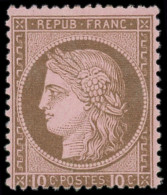 ** FRANCE - Poste - 54, Signé Roumet Et Scheller: 10c. Brun Sur Rose - 1871-1875 Cérès