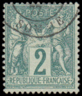 O FRANCE - Poste - 62, Bel Exemplaire, Signé: 2c. Vert Sage N/B - 1876-1878 Sage (Type I)