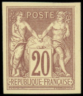 (*) FRANCE - Poste - 67b, émission Des Régents, Non Dentelé, Signé Brun: 20c. Brun-lilas - 1876-1878 Sage (Type I)