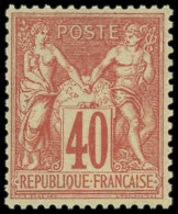 ** FRANCE - Poste - 70, Type I, Signé Calves, Tb: 40c. Orange - 1876-1878 Sage (Type I)