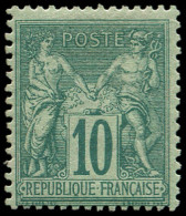 * FRANCE - Poste - 76, Signé Calves: 10c. Vert Type II - 1876-1898 Sage (Type II)