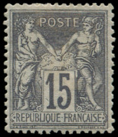 * FRANCE - Poste - 77, Signé Calves: 15c. Gris Type II - 1876-1898 Sage (Type II)