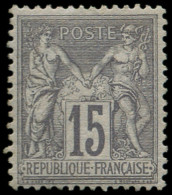 (*) FRANCE - Poste - 77, 15c. Gris Type II - 1876-1898 Sage (Type II)