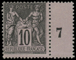 ** FRANCE - Poste - 89, Type II, Avec Millésime 7: 10c. Noir Sur Lilas - 1876-1898 Sage (Type II)