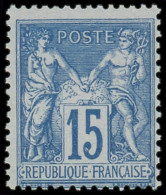 ** FRANCE - Poste - 90, Type II, TB: 90c. Bleu - 1876-1898 Sage (Type II)