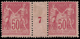 * FRANCE - Poste - 98, Paire Millésime "7" (un Ex. **) - 1876-1898 Sage (Type II)