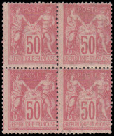 * FRANCE - Poste - 98, Bloc De 4, Très Frais: 50c. Rose - 1876-1898 Sage (Type II)