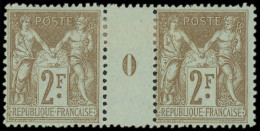 * FRANCE - Poste - 105, Paire Millésime "0": 2f. Bistre S. Azuré - 1898-1900 Sage (Tipo III)