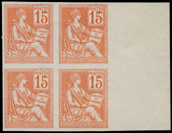 (*) FRANCE - Poste - 117c, Bloc De 4 Non Dentelé, Cdf: 15c. Mouchon Orange - Unused Stamps