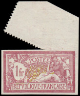 (*) FRANCE - Poste - 121, Très Curieuse Variété, Non Dentelé + Partie Piquage Diagonal, Spectaculaire: 1f. Merson - Nuevos