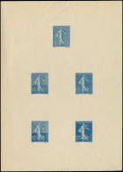 EPA FRANCE - Poste - 129, 4 Timbres Dont 3 Non émis + 140 (non émis Chiffres Maigres), épreuve Collective En Bleu De 190 - Neufs