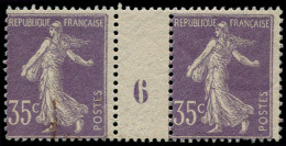 * FRANCE - Poste - 136, Paire Millésime "6": 35c. Semeuse Violet Type II - Ungebraucht