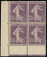 ** FRANCE - Poste - 136a, Type I, Bloc De 4, Cdf, TB Centrage, Signé + Certificat Roumet: 35c. Semeuse Violet - Unused Stamps