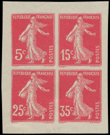 * FRANCE - Poste - 137+140+142+189, Petit Feuillet Collectif En Rose Non Dentelé (Projet Pexip), Certificat Roumet - Unused Stamps