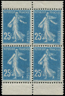 ** FRANCE - Poste - 140d, Type IB, Bloc De 4 Issu De Carnet, Bord Blanc: 25c. Semeuse Bleu - Nuovi