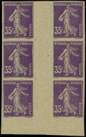 (*) FRANCE - Poste - 142, Bloc De 6 Interpanneau En Violet Sur Papier Verdâtre, Non Dentelé: 35c. Semeuse Violet - Ongebruikt