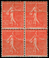 * FRANCE - Poste - 199o, Bloc De 4 Dont 2 Exemplaires Impression Sur Raccord: 50c. Semeuse Rouge - Unused Stamps