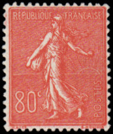 ** FRANCE - Poste - 203, 80c. Semeuse Lignée Rouge - Unused Stamps