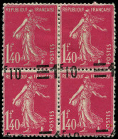 * FRANCE - Poste - 228, Bloc De 4, Surcharge Très Déplacée, Un Exemplaire Sans Chiffres "1.10", Quasiment Sans Surcharge - Unused Stamps