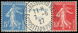 O FRANCE - Poste - 242A, Paire Avec Intervalle, Oblitération Fausse: Expo De Strasbourg - Used Stamps