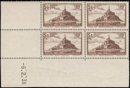 ** FRANCE - Poste - 260, Bloc De 4 Cd 6/2/36: 5f. Mont St. Michel - Neufs