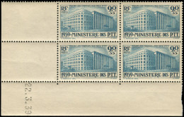 ** FRANCE - Poste - 424, Bloc De 4 Cd 22/3/39: Orphelins Des PTT - Neufs