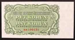 Ceskoslovenska CECOSLOVACCHIA  Czechoslovakia 5 KORUN 1953 UNC Pick#80b Lotto 344 - Repubblica Ceca