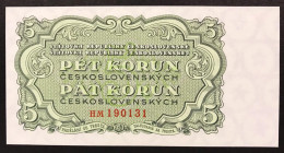 Ceskoslovenska CECOSLOVACCHIA  Czechoslovakia 5 KORUN 1953 UNC Pick#80b Lotto 344 - República Checa