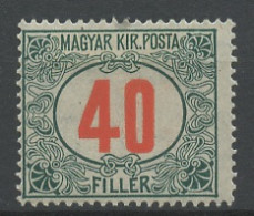 Hongrie - Hungary - Ungarn Taxe 1915-20 Y&T N°T43 - Michel N°P45 * - 40fi Chiffre - Postage Due
