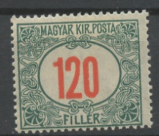 Hongrie - Hungary - Ungarn Taxe 1915-20 Y&T N°T45 - Michel N°P47 * - 120fi Chiffre - Postage Due
